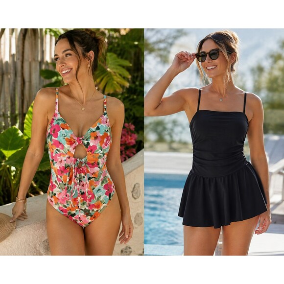 Cupshe Other - NWT NEW Women's One Piece Swimsuit Bundle Lot of 2 Tummy Control sz. Medium
